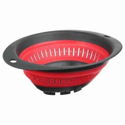 FOLDABLE COLANDER, red silicone, DURABLE and PRACTICAL