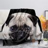 Pug Dog Blanket Lovey Animal Soft Warm Fall Chair Flannel Throw Blankets Cartoon Pet Puppy Print Bed Sofa Blanket King Queen