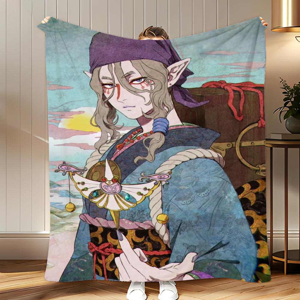 classic anime Mononoke Throw Soft Coral Fleece Blanket 310gsm Fluffy Warm Throw for Sofa Bed Couch Bedroom Decor