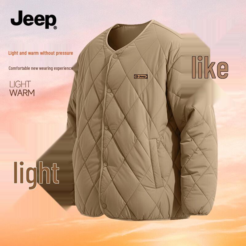 Jeep Мужская утепленная куртка свободного кроя с пониженной линией плеча и флисовой подкладкой