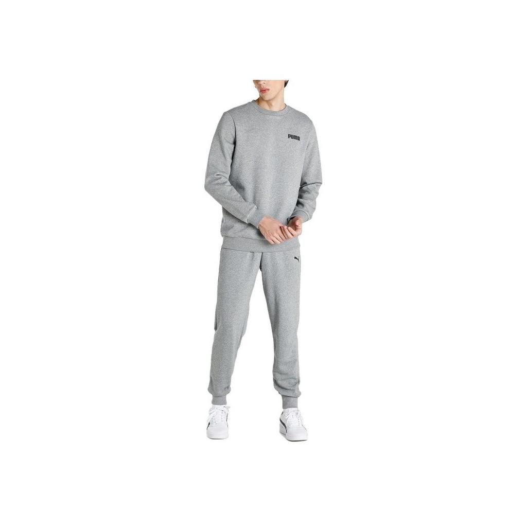 Puma Мужская толстовка Essentials Letter Print Crew Neck с вышивкой, серая 847460-03