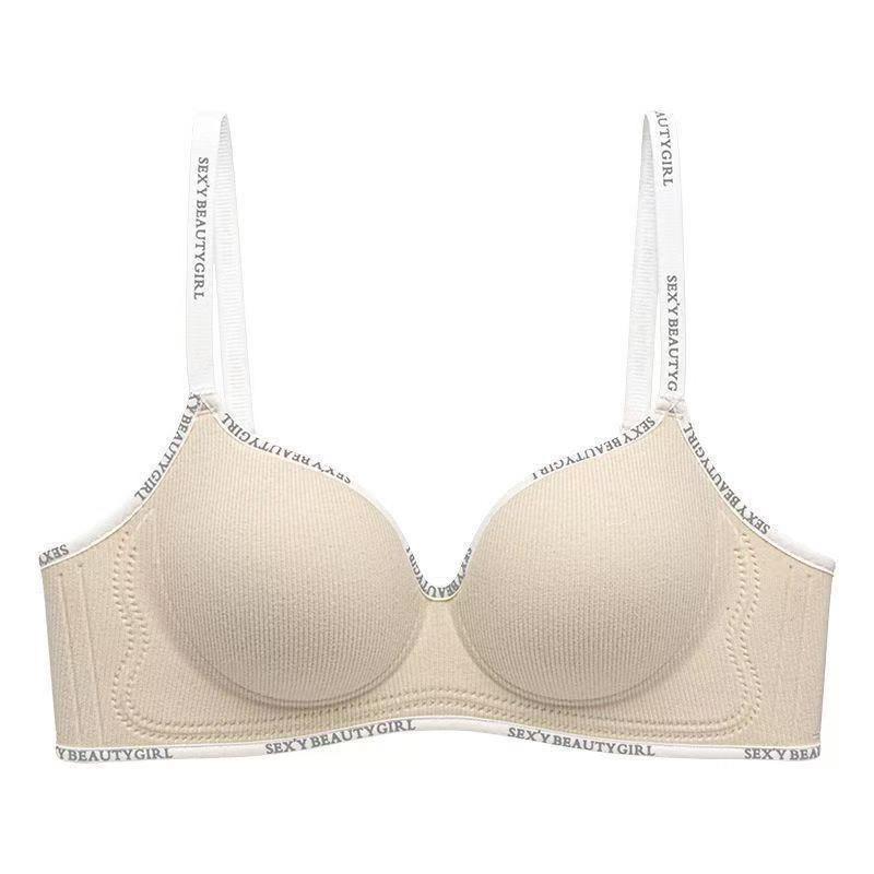 Seamless Wireless Bra for Women with Small Chest and Letter Strap Design
