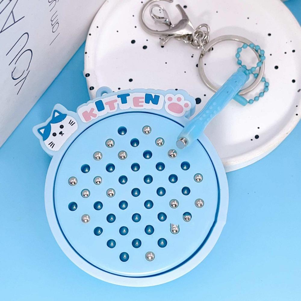 DIY Magnetic Drawing Board Keyring Kitten Cartoon Cat Pendant Mini Funny Keychain  Party Toy