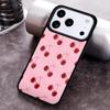 Pink Cherries Cherry Strawberry Phone Case for iPhone 17 16 15 Pro Max Air 14 13 12 11 Plus Shockproof Capa Cover