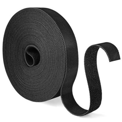 Sangle Scratch Nylon 10 M X 20 Mm - Attaches Câble Réutilisables Noir, Autocollante Et Étanche