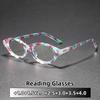High-End Transparent Floral-Print Oval Small Frame Presbyopia Glasses Anti Blue Light Eyeglasses Lady And Gentleman +1.0 To +4.0