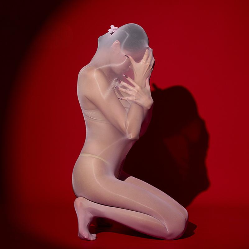 Женский сексуальный спальный мешок Масляный глянцевый прозрачный Интерактивные чулки для тела для пары Ультраэластичное нижнее белье Прозрачное нижнее белье