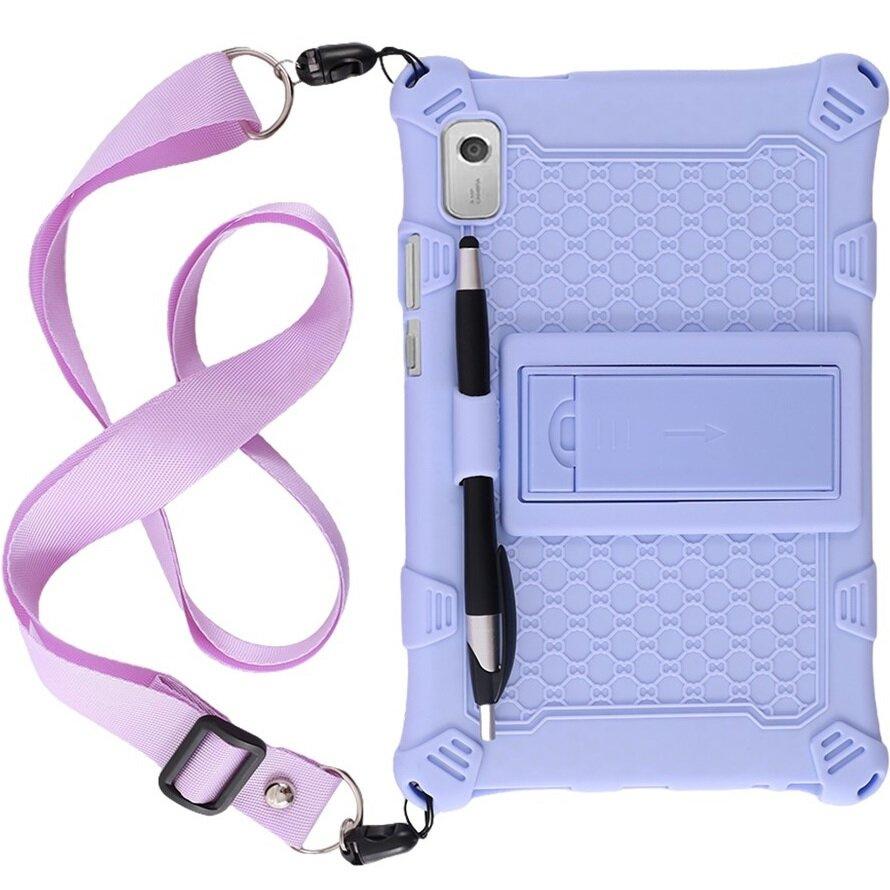 Lenovo Tab M9 case, armored with stand and strap, purple