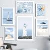 Blue Sky Lighthouse Ocean Sailing Shell WallCanvas Painting Art Nordic Posters And Prints Wall Pictures For Living Room Decor