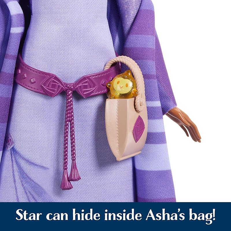 Маттел (Маттел) Disney Wish Asha of Rosas adventure pack кукла позирующая модная кукла поставляется со съемными модными/животными друзьями/аксессуарами фильм
