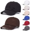 Men Solid Color Vintage Holes Wash Baseball Cap Outdoor Adjustable Sunscreen Leisure Hat Spring Autumn Travel Tourism Beach Vacation