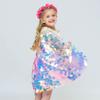Girl Princess Sequin Tulle Cape Party Costume Cloaks Halloween Dress Up Mantle for Performance Outer Children's Cosplay Shawl