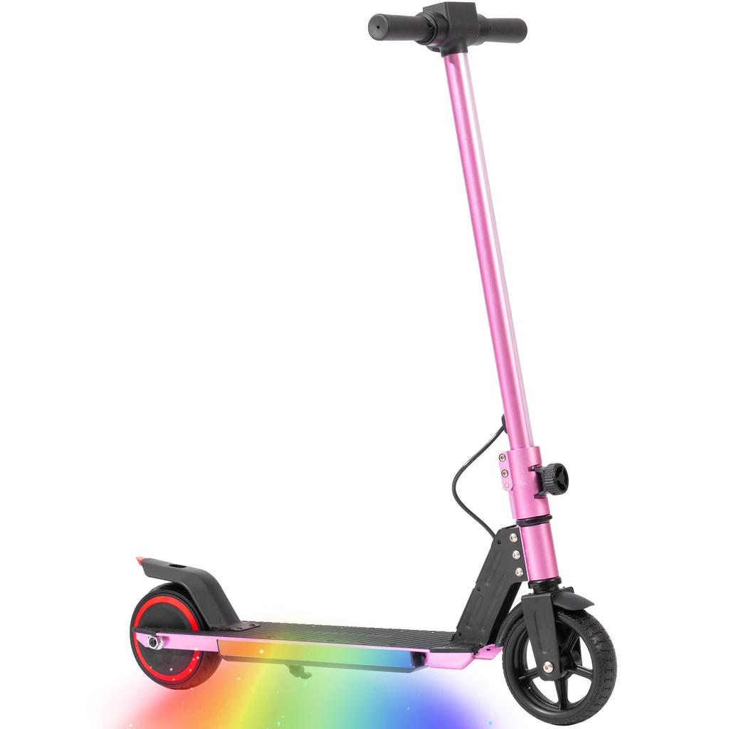 City scooter 6.5'' e-scooter for 6-12 years 60Wh, max. 5-8km, load capacity 50 kg, 14km/h, foldable kids city scooter with lighting, EBS+foot brake