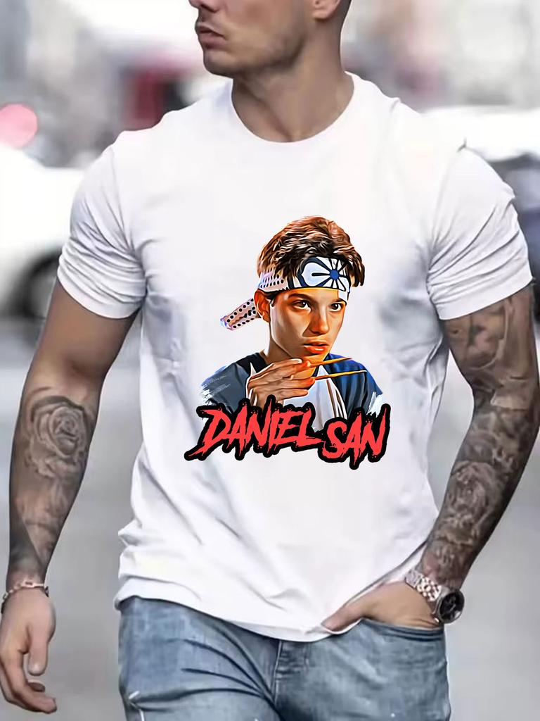 Унисекс Хлопковая Футболка Daniel San Karate Kid Графический Принт Повседневная Короткий Рукав