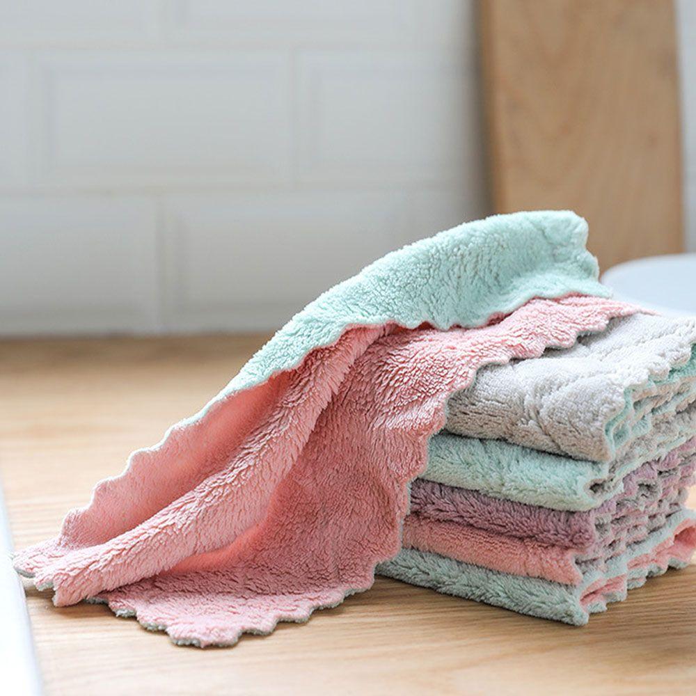 Dish Microfiber Kitchen Super Absorbent Clean Cloths Cleaning Towel Scouring Pad Non-stick Oil Rags