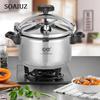 304 Stainless Steel Pressure Cooker, 6L Household Thickened Explosion-proof Pressure Cooker, Three Level Stewing And Energy-saving Cookware