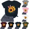 Women's Fashion Printed Round Neck Short Sleeved Casual T-shirt Top