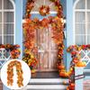5.7FT Fall Maple Leaf Garland Artificial Autumn Foliage Garland Harvest Hanging Vine Garland Decoration with Sunflowers for Thanksgiving Fireplace