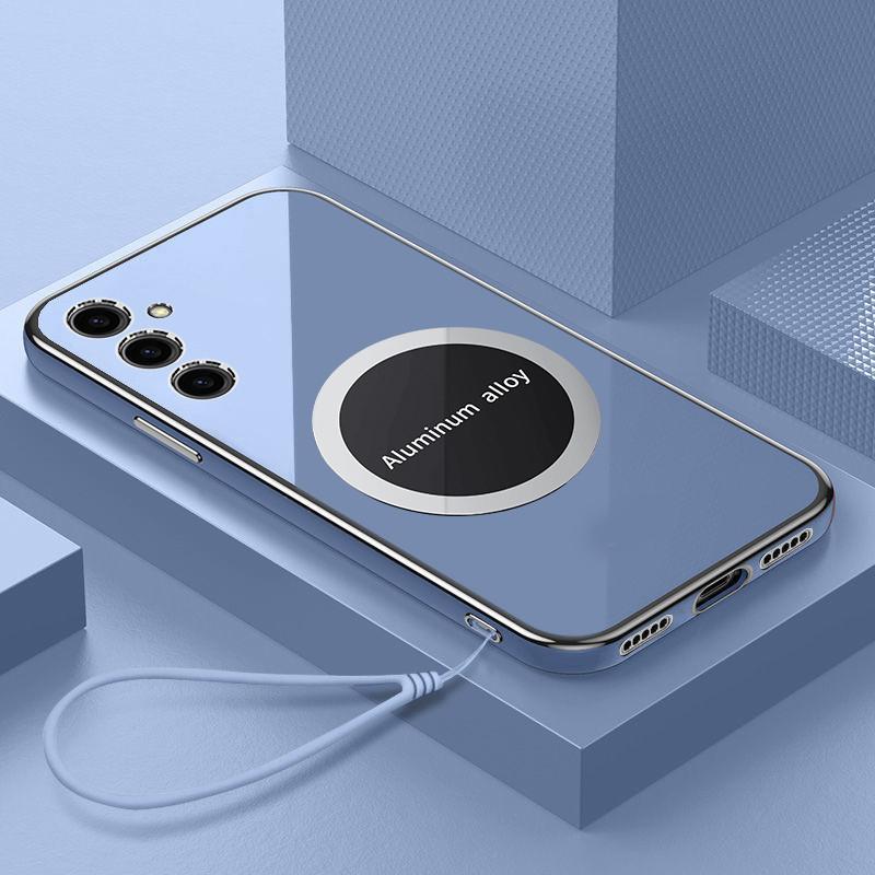 For Samsung Galaxy S25+ Case Samsung S25+ SM-S936B Phone Case Magnetic attraction Plating ShockProof Silicone Back Cover