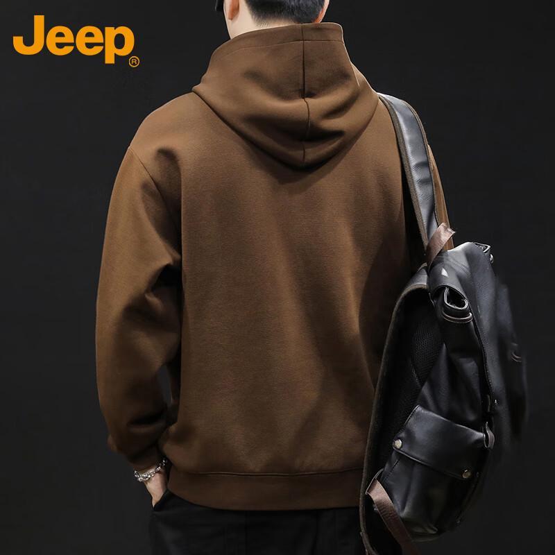 Jeep Men's Hooded Heavyweight Loose Fit Sweatshirt