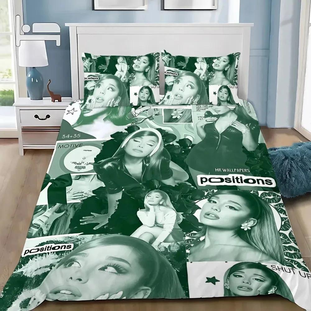 Singer A-Ari-ana G-Gran-de Duvet Cover Pillowcase Bedding Set adults Boy Girl Bedroom Decoration 2/3piece set Single Queen Large