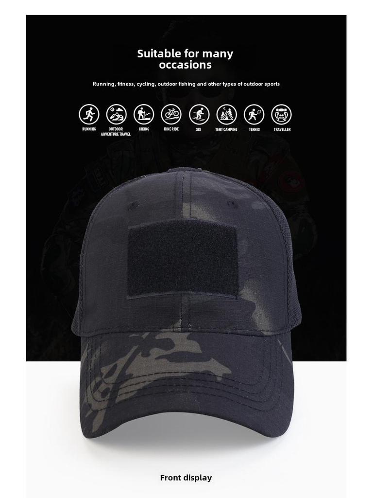 Men's Camouflage Tactical Baseball Cap - Python Pattern Velcro Duckbill Hat for Outdoor Sports