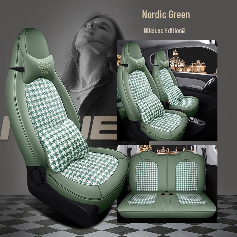 ST Чехол на сиденье «Гусиная лапка» для Wuling Hongguang MiniEV - Полный обхват, Всесезонная подушка