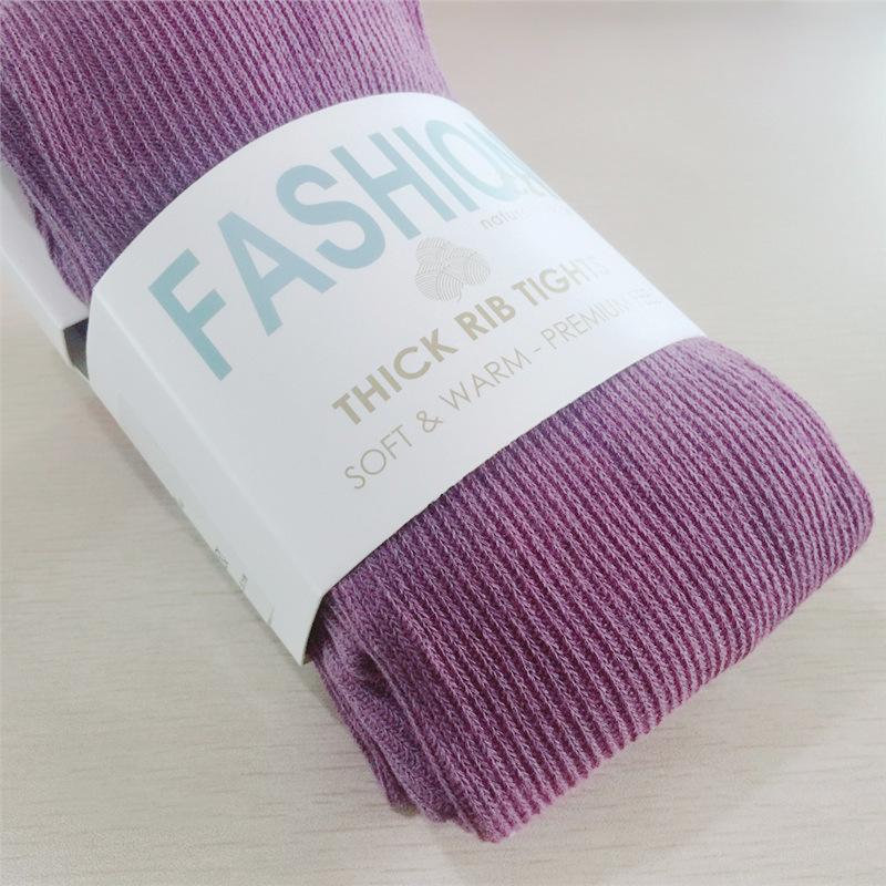 Утолщенные теплые полосатые женские колготки, осенне-зимние колготки, хлопковые вязаные чулки, разноцветные колготки