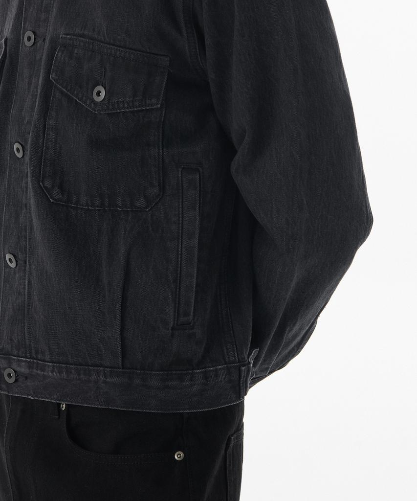 Musinsa Standard Denim Officer Jacket [Washed Black]