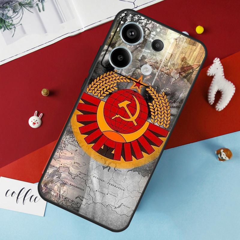 Чехол с флагом СССР для Xiaomi Redmi 13C 12C 10C 9C 10A Redmi Note 11 9 10 12 13 Pro 9S 10S 11S 12S