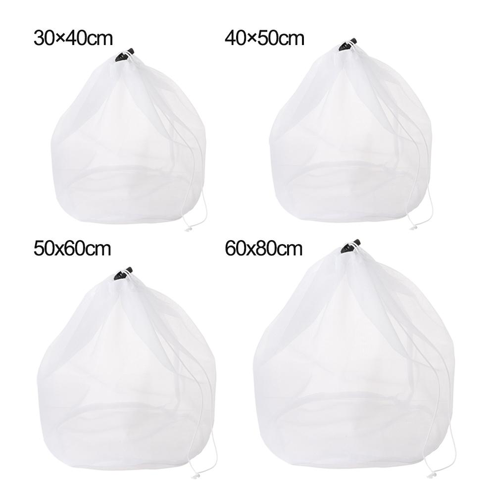 Durable 4 Sizes Nylon Laundry Wash Bag Drawstring Storage Pouch Bag Laundry Care