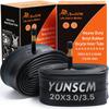 YunSCM 20x3.0/3.5 Bicycle Tubes, Thick Wall, with 48mm Schrader Valves, Ideal for High Rims, Suitable for Fat Bikes and Mountain Bikes