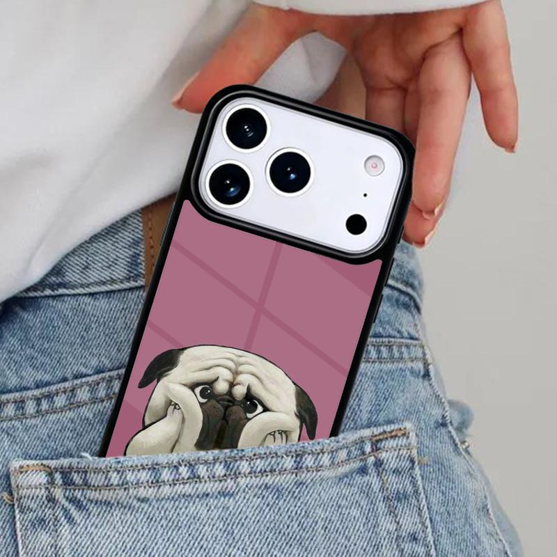 Забавный мультяшный чехол для телефона с мопсом для iPhone 17ProMax 12 13 14 15 16e 17 Pro Max Plus Air Cover