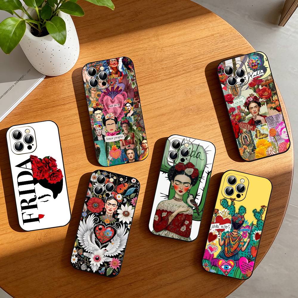 Модный чехол для телефона F-fridaS Kahlo-PC Силиконовый Мягкий Для IPhone 17 16 15 14 13 12 11 X XR Plus Pro Max Plus
