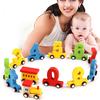 Kids Baby Wooden Train Wooden Number Learning Educational Toy