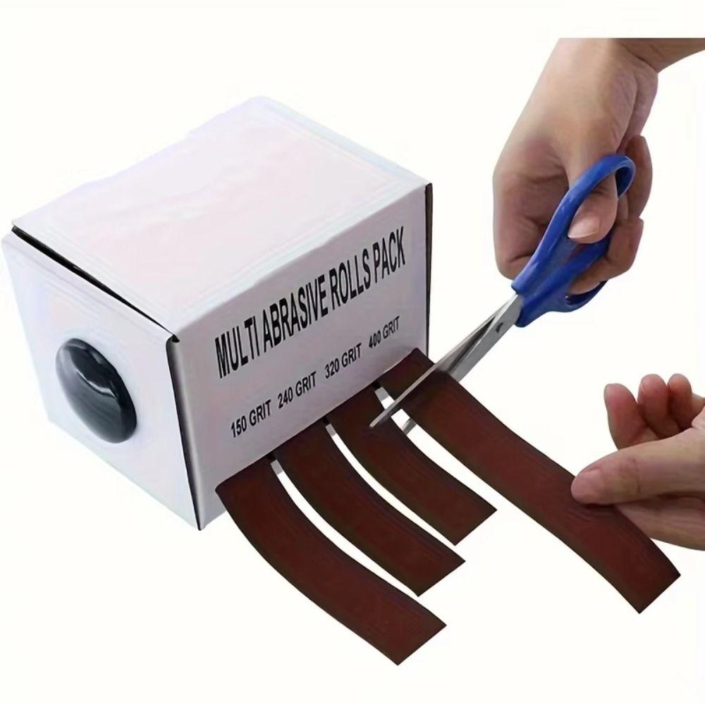 4/5/6 rolls with Dispenser Cloth Rolls Metal Emery Cloth Alumina Sandpaper Wall Surfaces