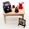 Mini Doll House Coffee Maker Set Model Miniature Furniture Coffee Cup Storage Shelf