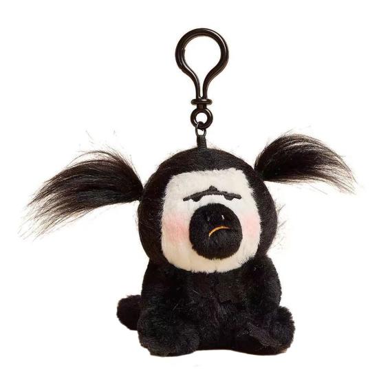 White-Faced Monkey Plush Keychain Soft Skin-Friendly Backpack Charm Unique Funny Ugly Doll Ornament Quirky Monkey Desk Decor