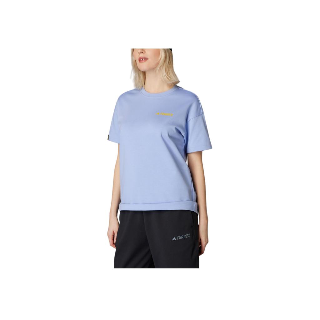 Adidas Футболка X National Geographic Graphics, футболка для активного отдыха, быстросохнущая, свободная, с коротким рукавом, унисекс, топы, светло-голубой IX5615