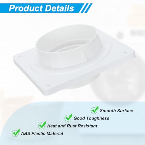 PATIKIL 4-inch Duct Dryer Vent Connection Kit with Quick Connect/Disconnect ABS Resin Dryer Vent Wall Plate, Includes 4-inch 8-foot Hose for Ventilati
