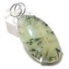 Natural Prehnite Gemstone Handmade 925 Sterling Silver Pendant 2.17" F0m83