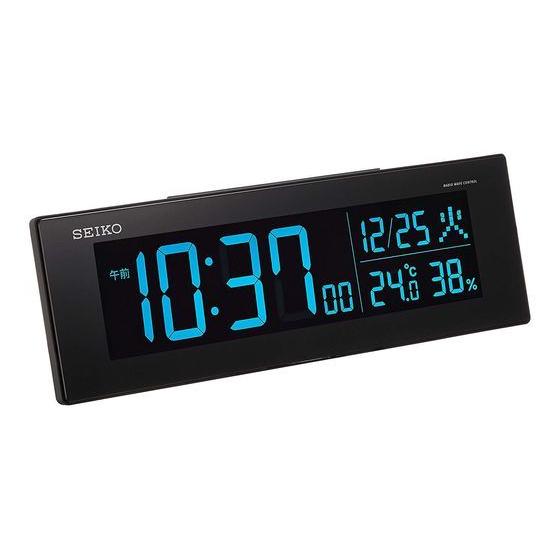 Used Seiko Clock Seiko Clock Table Clock Alarm Clock Radio Digital AC Powered Color LCD Series C301: Black Body Size: 7.
