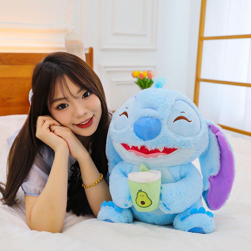 Очаровательная новая плюшевая игрушка Стич в виде молочного чая, большого размера, мягкая кукла, идеальный подарок на день рождения для девочек