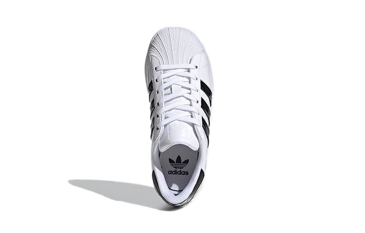 adidas Оригинальные SUPERSTAR Цветочные износостойкие низкие детские кеды для скейтбординга Белые Дети возрастом 3-7 лет FW0777