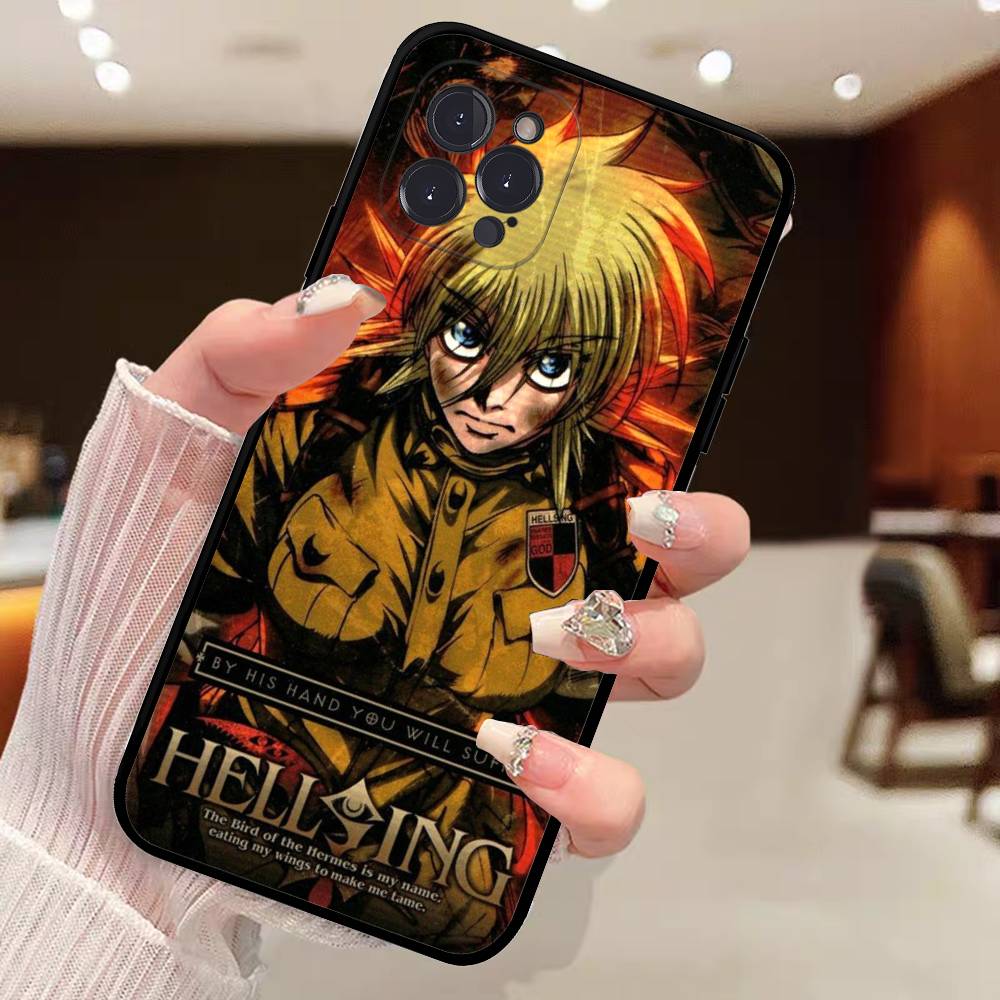 Чехол для телефона Hellsing в стиле аниме ужасов для iPhone 14 Plus 13 Mini 11 16 15 17 Pro Max Защитный противоударный