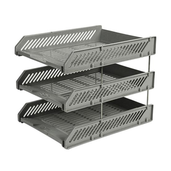 3 Tier Stackable Letter Tray Desk Paper Organizer Plastic File Document Storage Rack for Home Office School