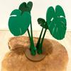 Monstera Coaster Plant Ornament 3D Printed House Artificial Plant Built-In Coaster Leaves