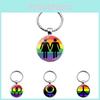 Радужный ЛГБТК брелок Креативный подарок для пары Современный стиль Сплав цинка Кольцо для ключей Украшение для сумки Xswx4626-1