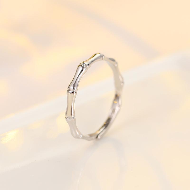 Кольца для пар Banyan Tree S925 Silver Small Bamboo - корейский сладкий стиль для мужчин и женщин