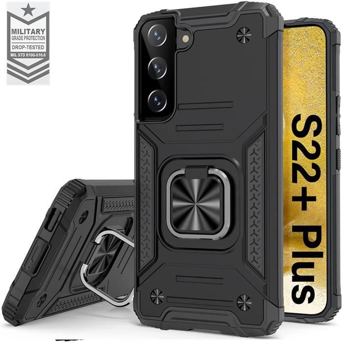 Protective Case - BOOLING - for Samsung Galaxy S22 Plus - Metal Support Ring - Metal Plate - Soft Silicone